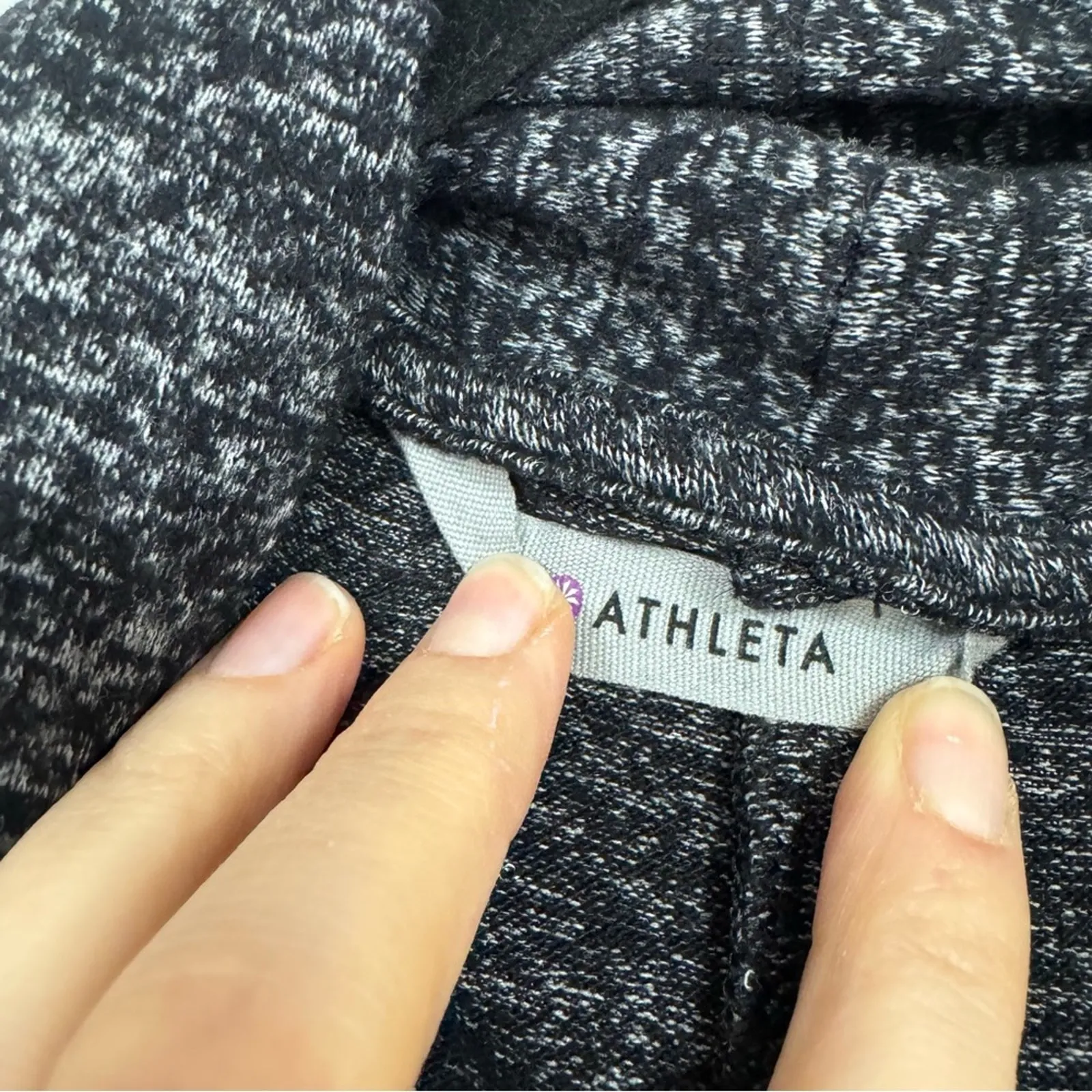Athleta Grey Marled Cocoon Open Front Cardigan Sweater Womens XXS Preppy Career - Image 2
