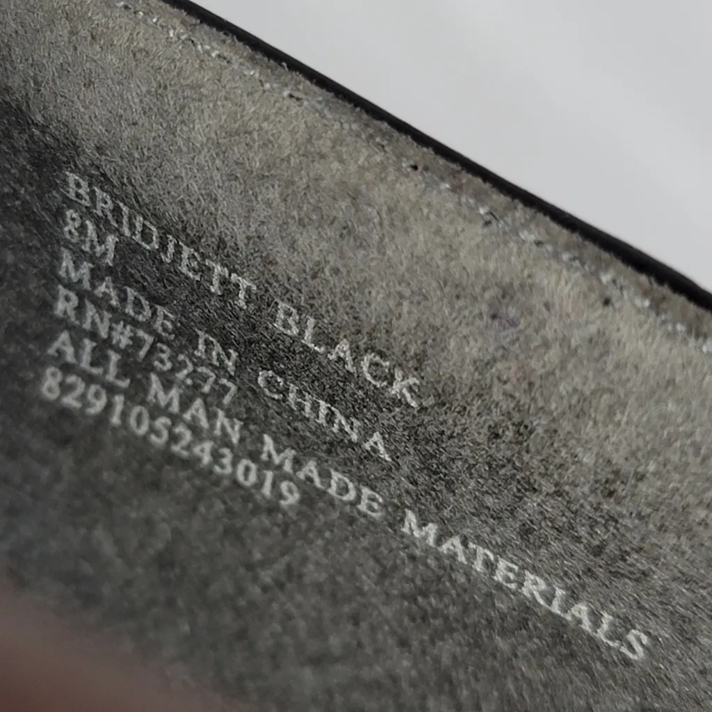 Candies Black Faux Leather Chunky Kitten Heels Pump With Gold Chain Bow Sz 8 M - Image 5