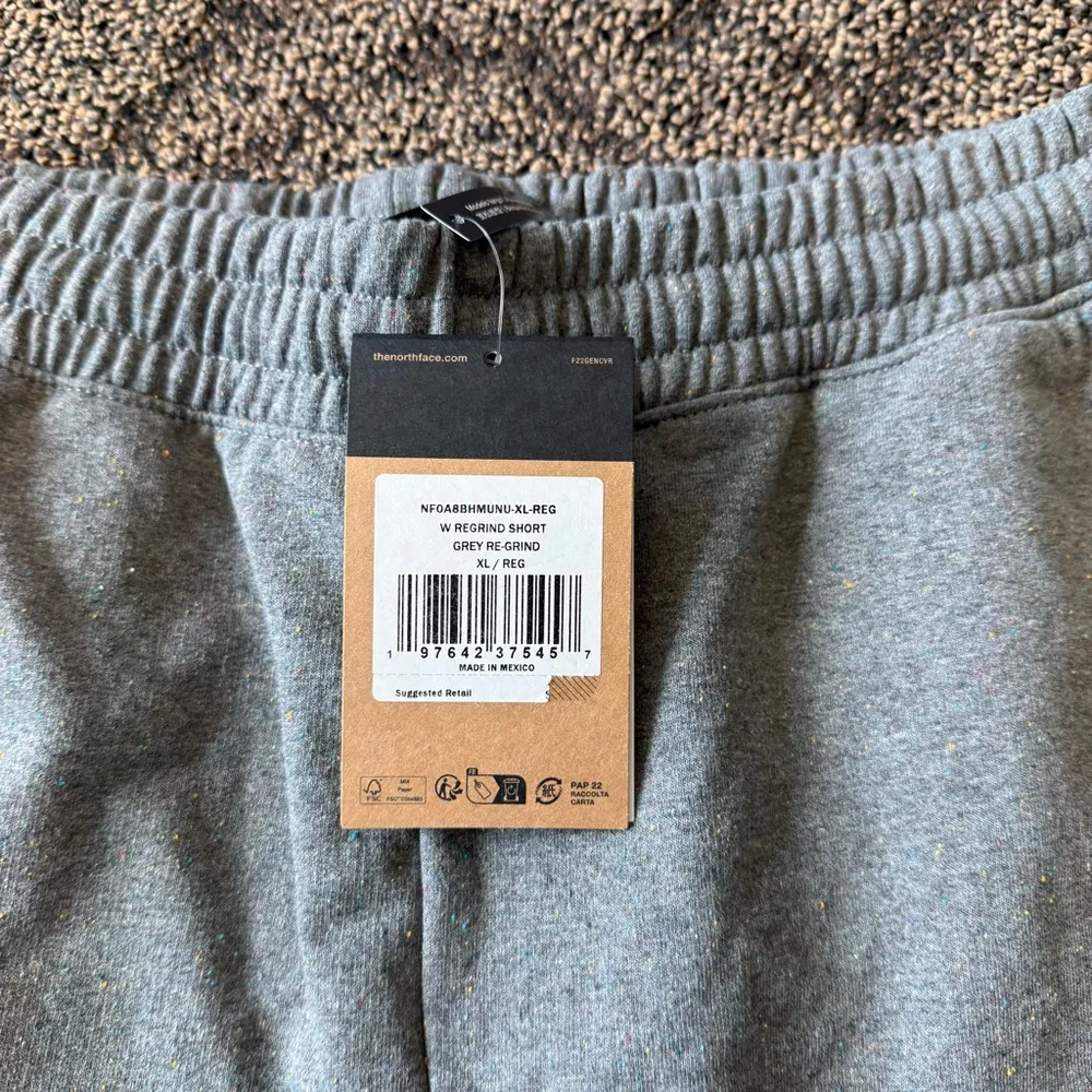 The North Face Re-Grind gray multicolor logo shorts - Image 5
