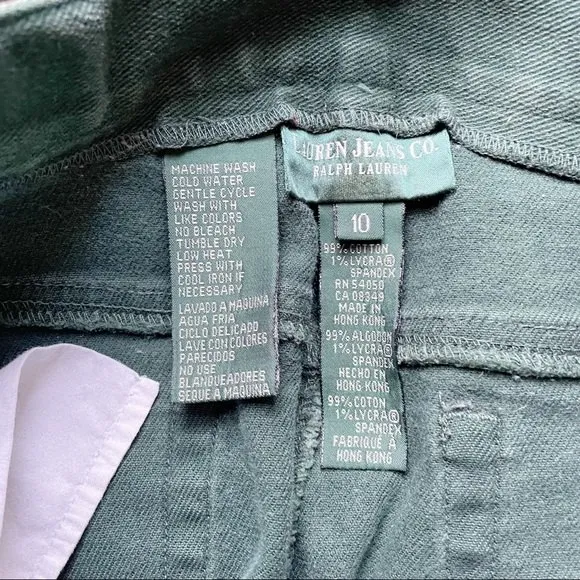 Vintage LRL Ralph Lauren Straight Jeans Pine Green Size 10 Fall Preppy High Rise - Image 9