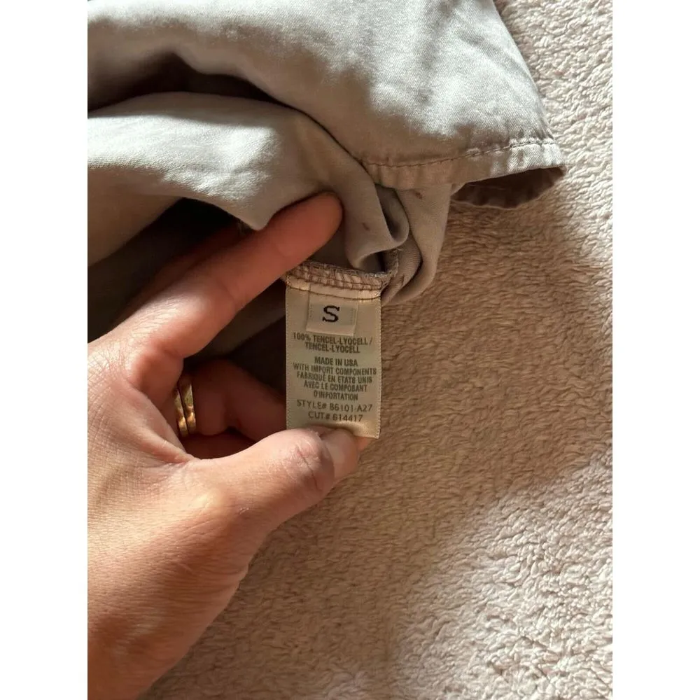 Bella Dahl Bishop Sleeve Ruffle Hem Dress in‎ Black Concrete Stripe Dye Sz S NWT - Image 7