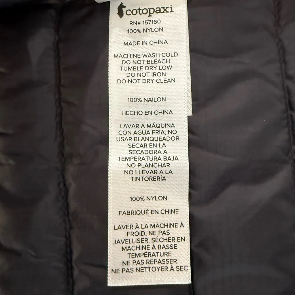 Cotopaxi NWOT Fuego Down Puffer Full Zip Vest Women’s XS Black 800 Fill Gorpcore - Image 6