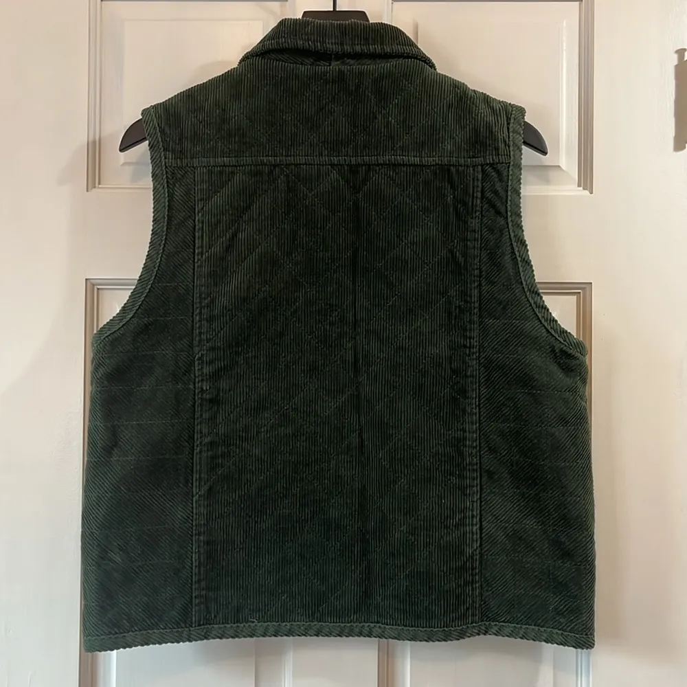 Vintage Christopher & Banks Puffer Corduroy Button Down Vest - Size Large - Image 6
