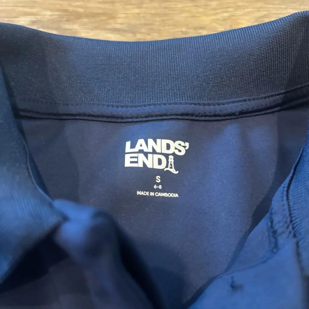 Lands’ End Women’s High Impact Polo Shirt Small Deep Sea Navy Performance - Image 3