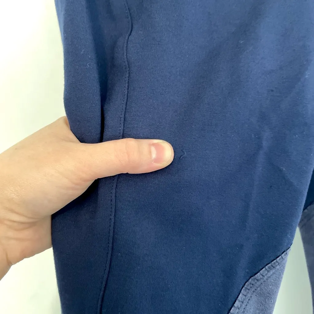 HR FARM Horse Riding Suede Breeches Navy Blue Striped Equestrian Pants Horseback Size 32 - Image 7