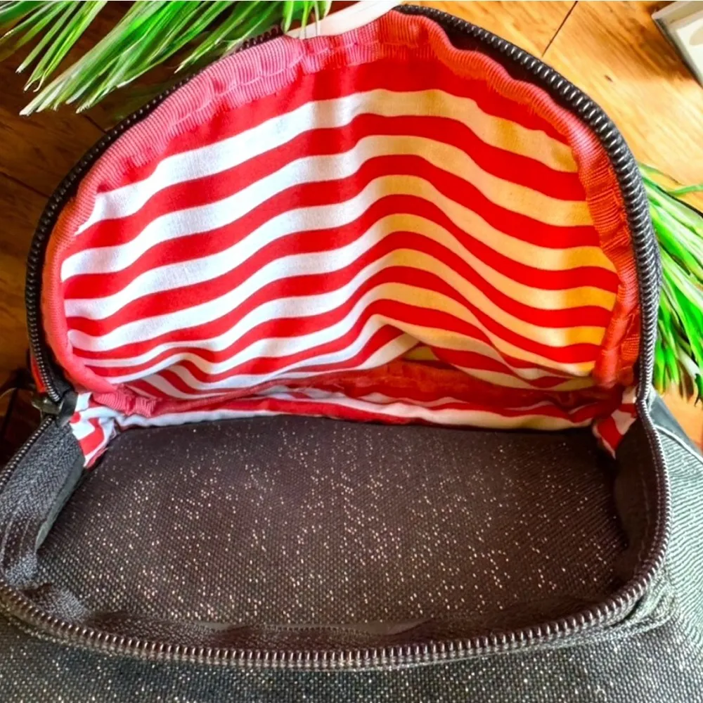 SANRIO KUROMI 2008 Black & Red Backpack Book Bag w/ Red & White Striped Lining - Image 7