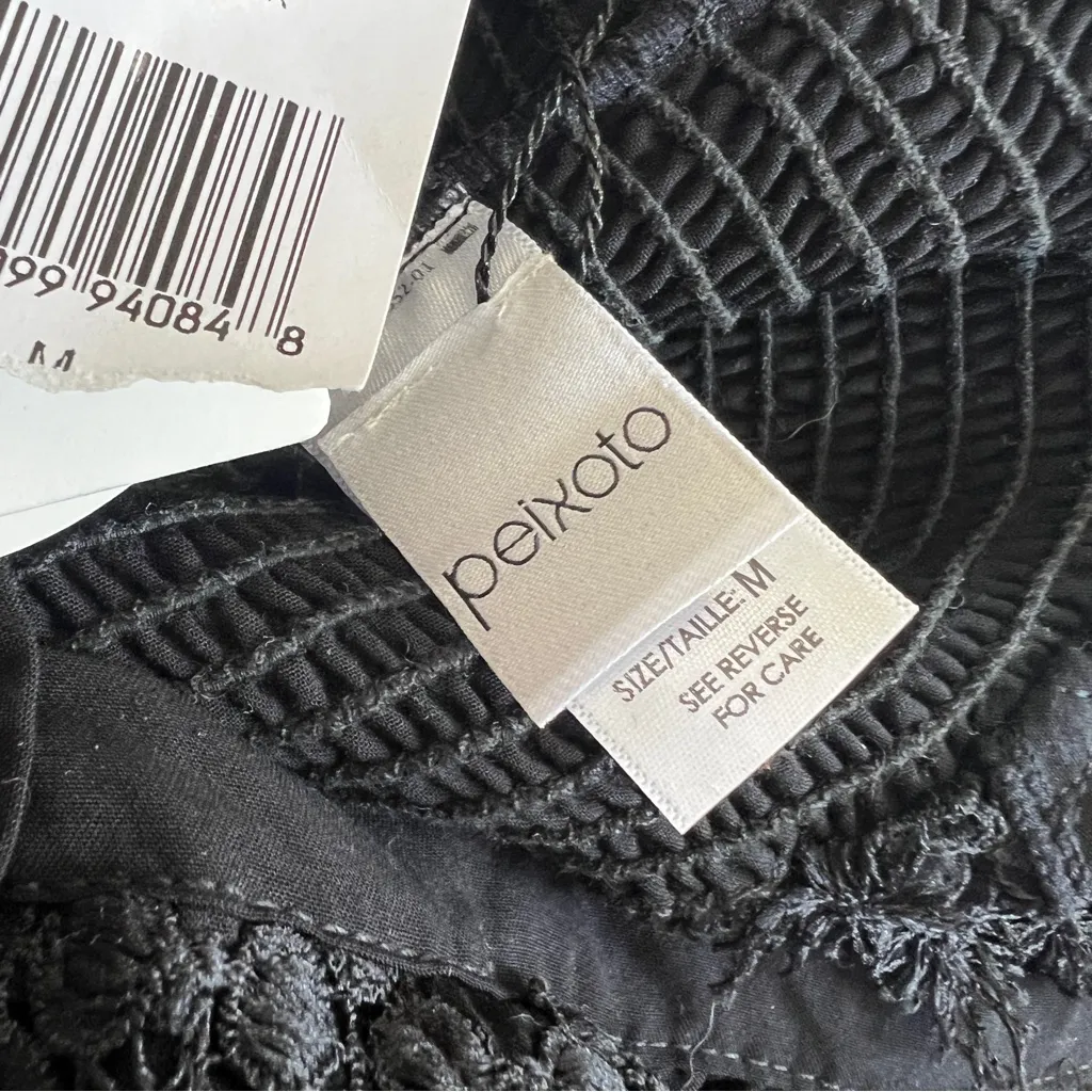 Peixoto Belle Mini Dress Black Lace Smocked NWT Size M Anthropologie - Image 8