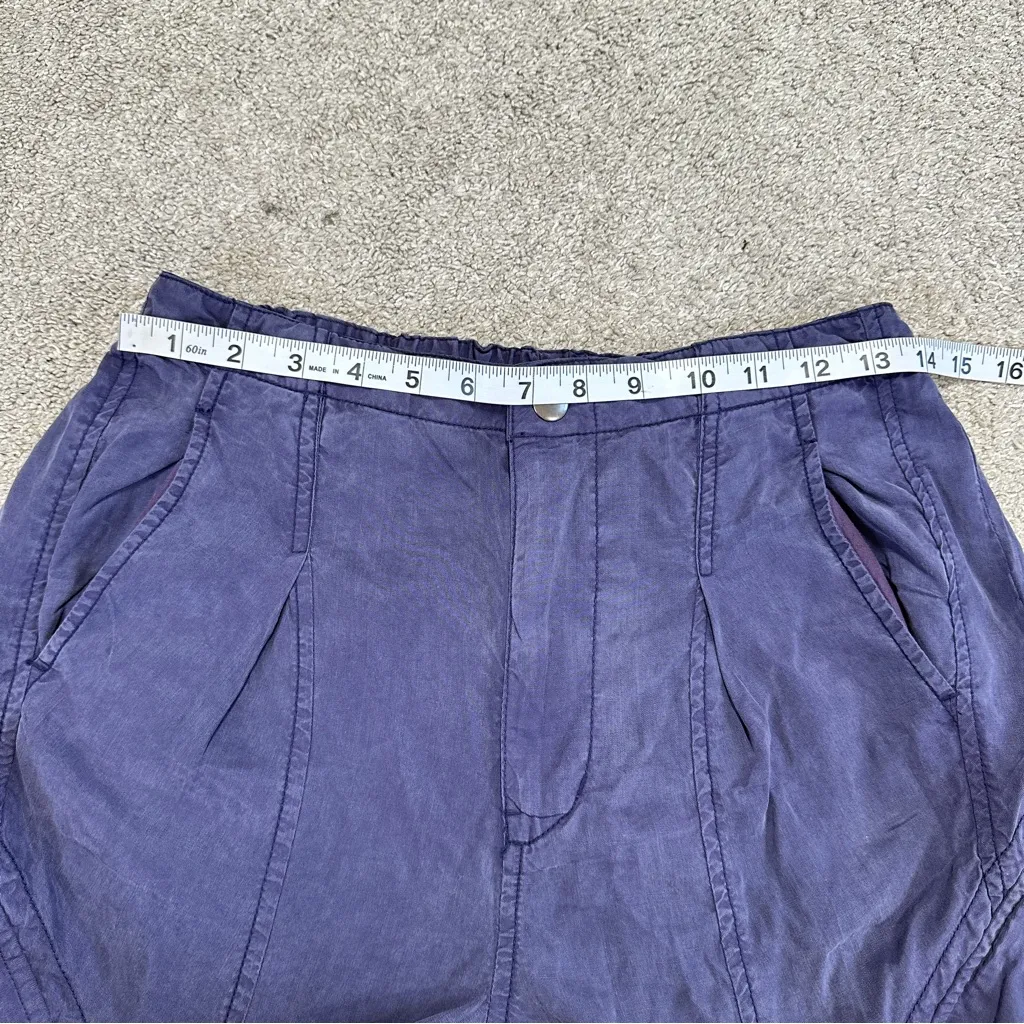 Pilcro Offshore Linen Blend Parachute Cargo Pants High Rise in Dark Purple XS - Image 11