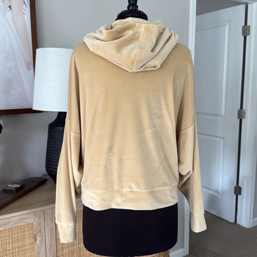 American Eagle Gold Velour Velvet Pullover Hoodie - Image 3