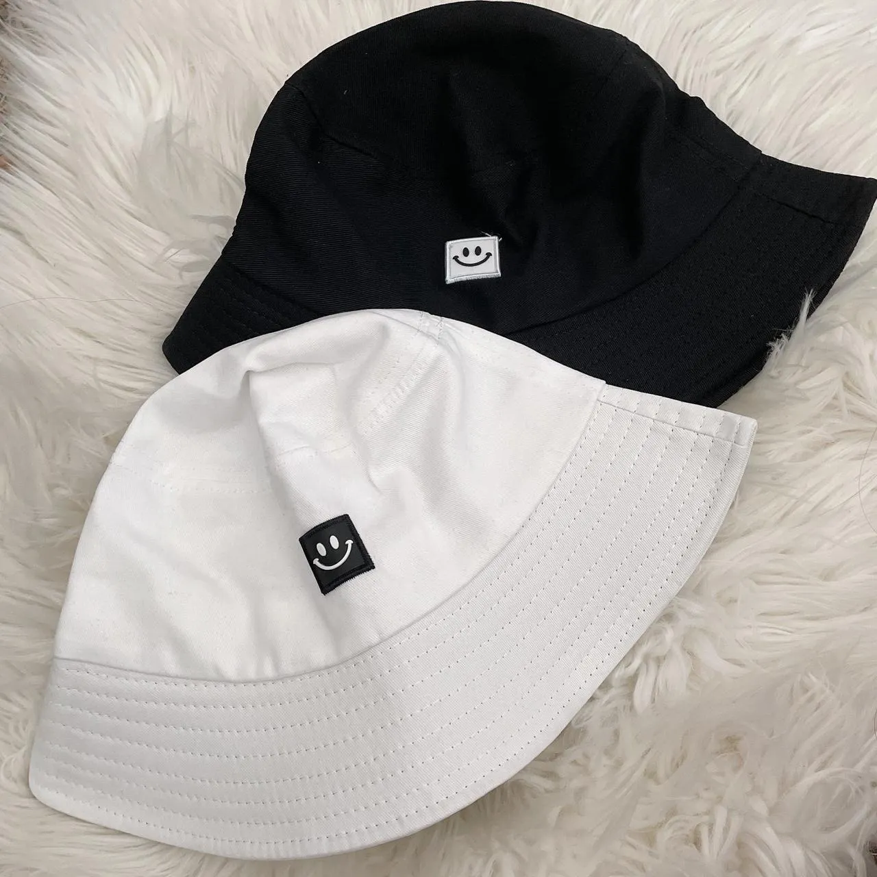 Korean style street bucket smile smily hat 🧢 bundle set of 2 - Image 2