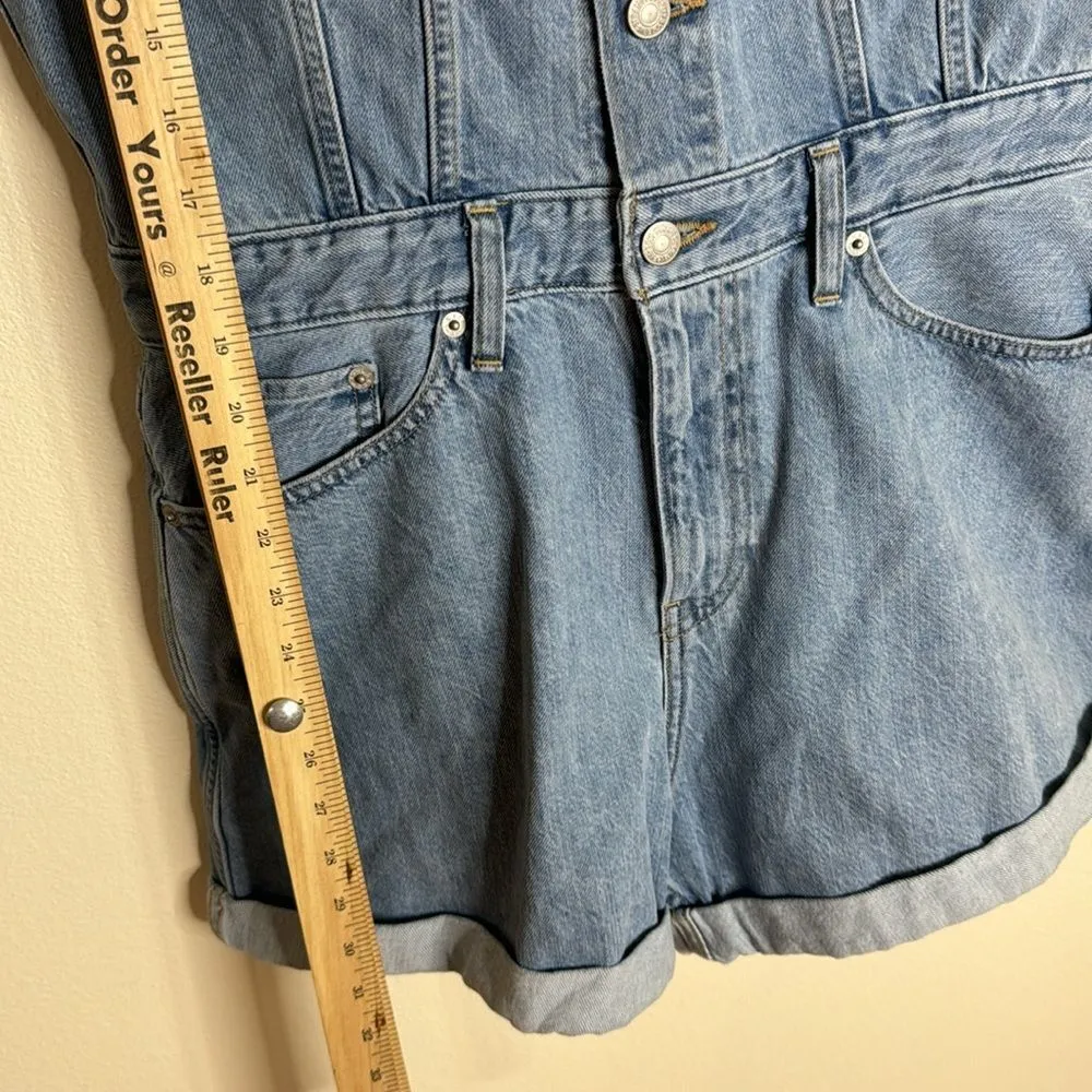 Levi's Premium Marian Romper one piece denim jumper size medium - Image 7
