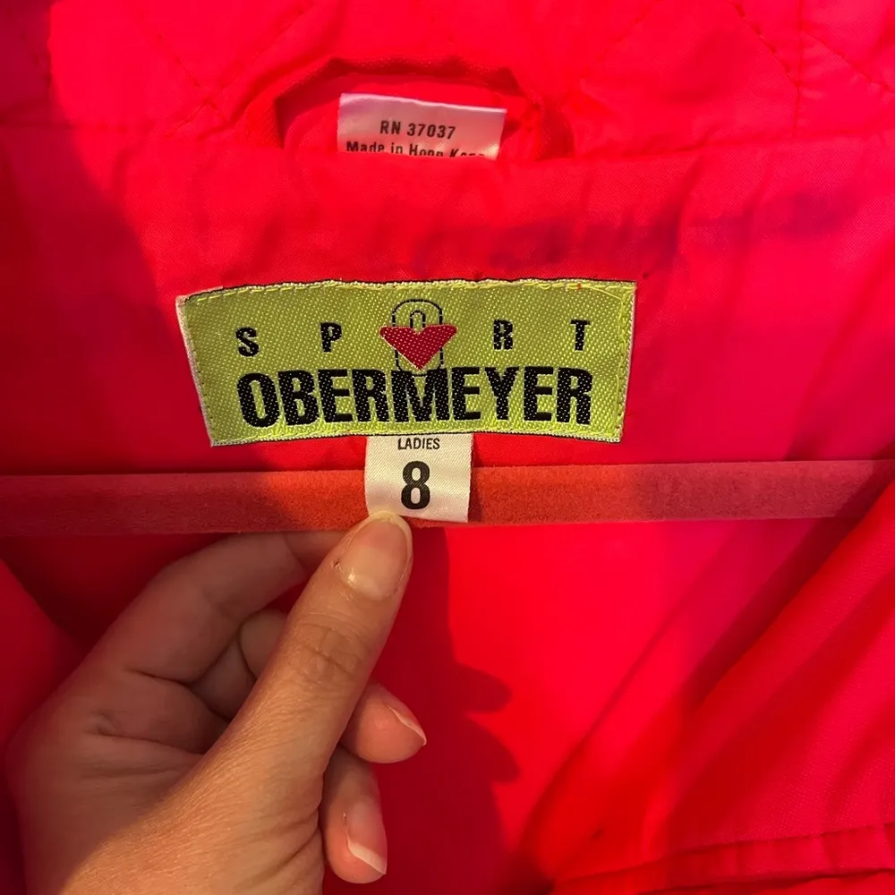 Vintage Hot Pink Obermeyer Sport Ski Jacket SHELL Ladies 8 Snowboarding Snow - Image 10