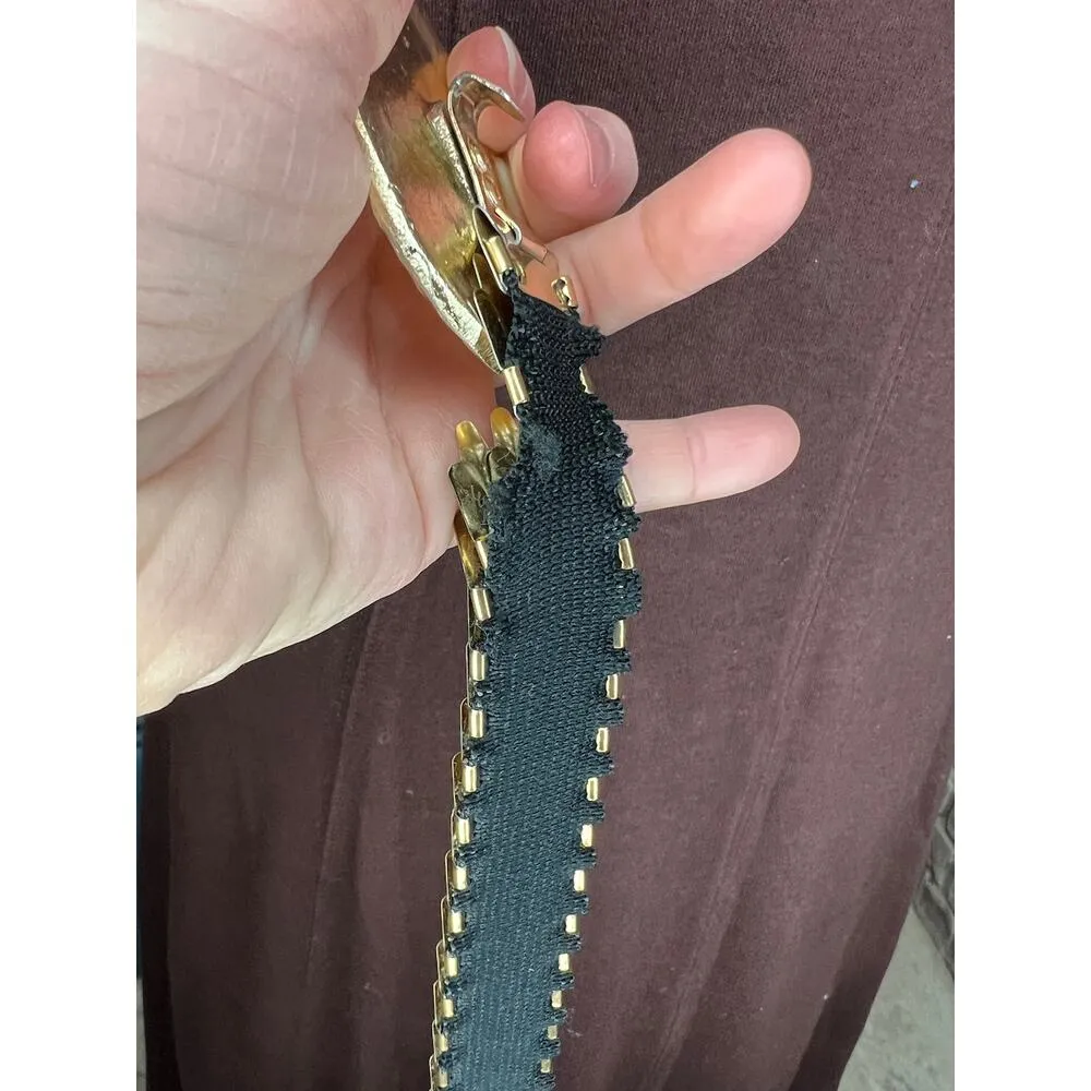 belt fish scale leaf buckle gold elastic - Image 11