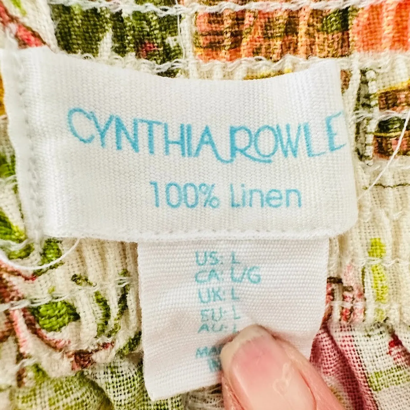 Cynthia Rowley 100% Linen Wide Leg Pull On Pant Sz L Capri Coastal Beachy Villa - Image 7