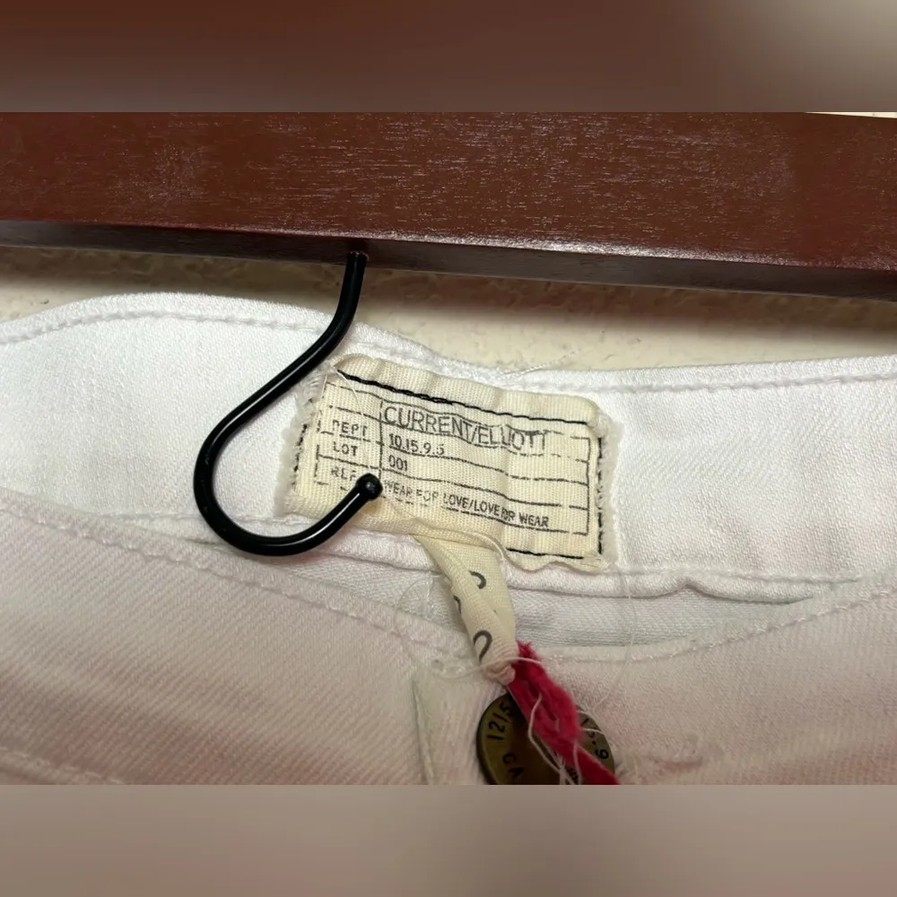 NWT Current/Elliot Sugar White Flip Flop Mid-Rise Bootcut Natural Hem Jeans 32 - Image 7