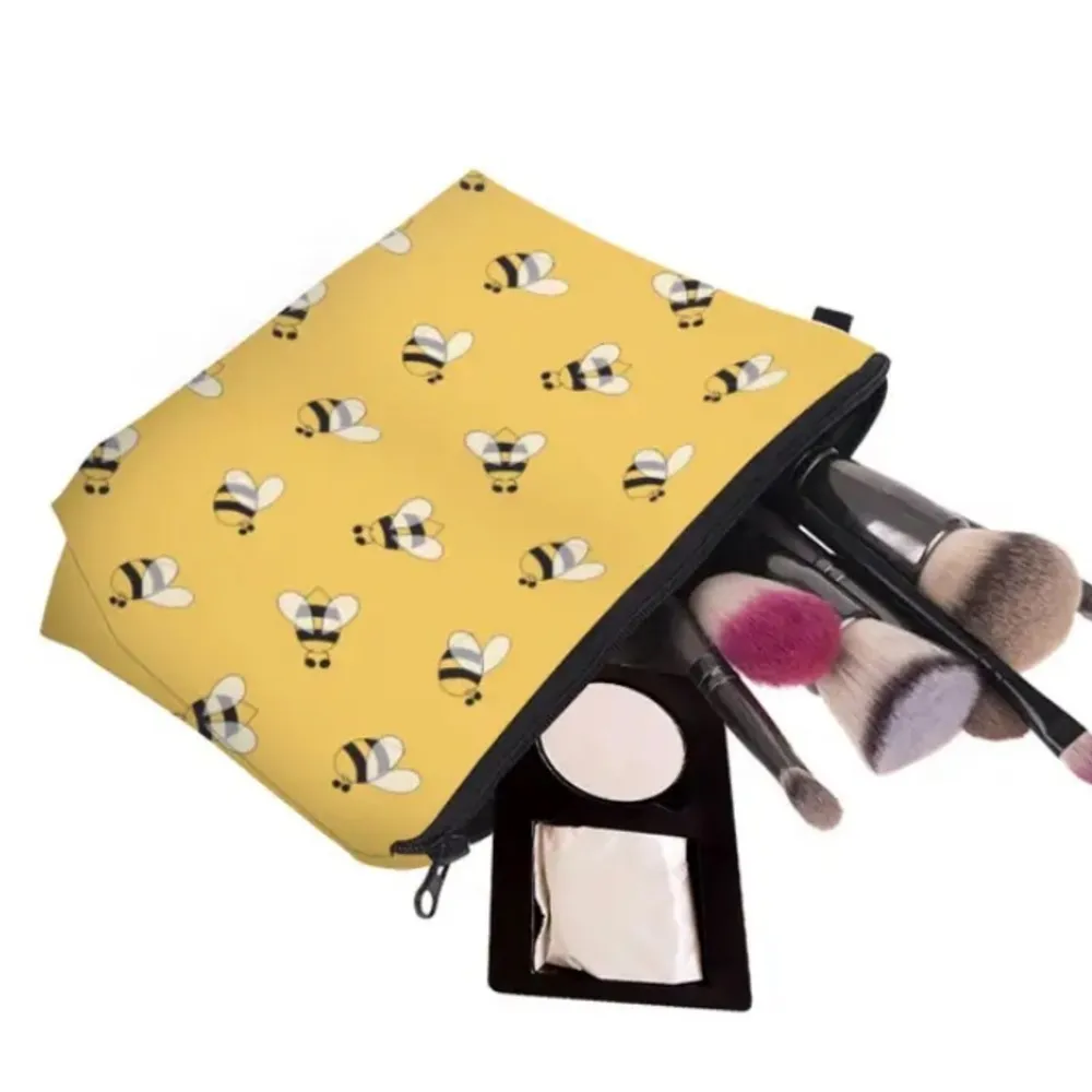 Yellow Bumblebee Cosmetic Makeup Bag Pouch - Image 4