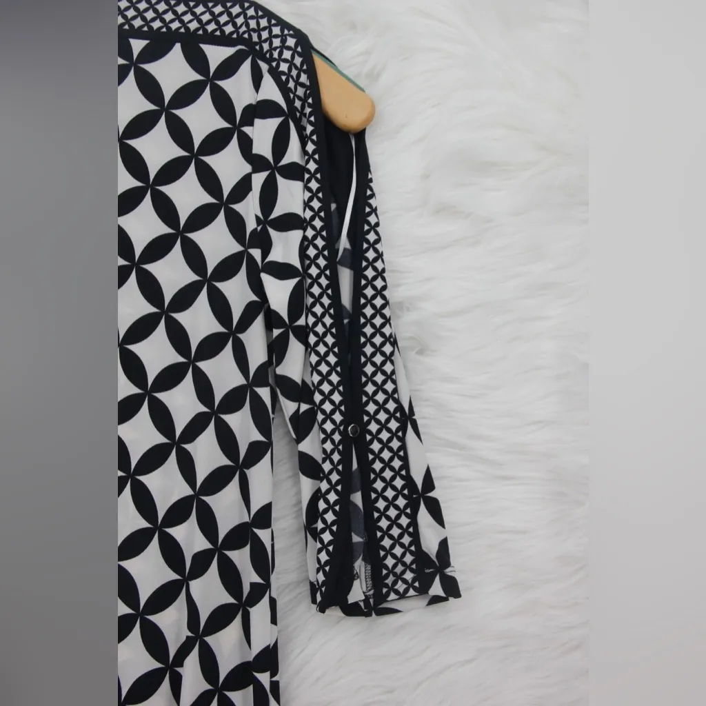 Sandra Darren size 20w Black and White Patterned Dress - Image 2