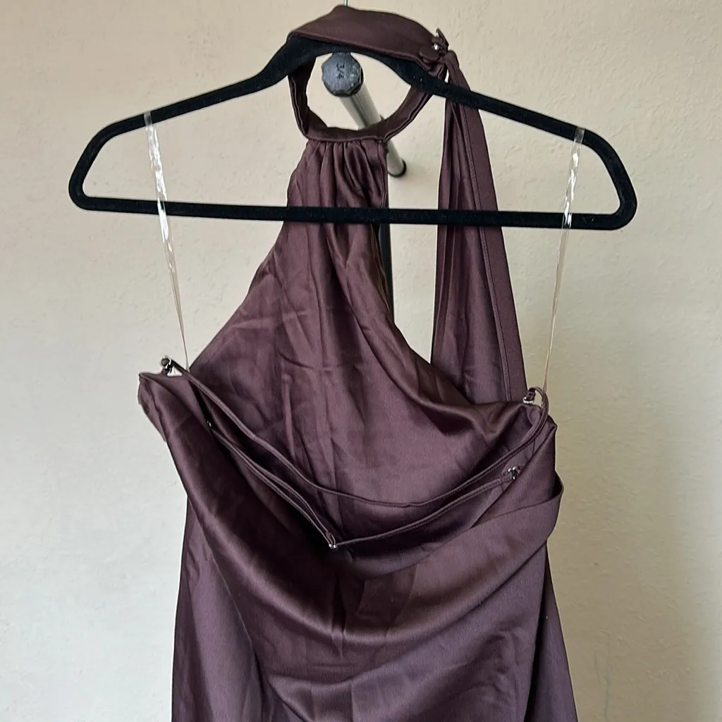 House of CB Angelina Asymmetric Halter Midi Dress size S‎ NWOT - Image 7