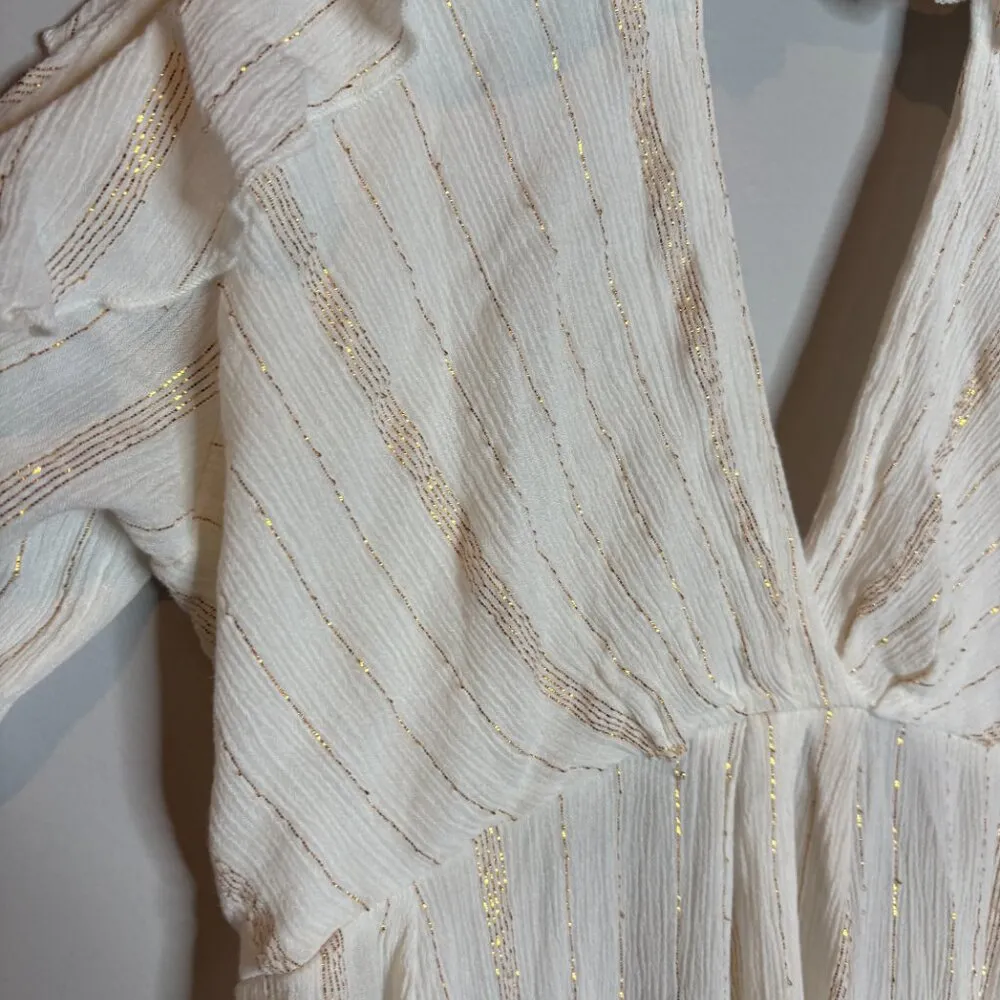 Free People Huxley Metallic Striped Open Back Maxi dress - Image 4