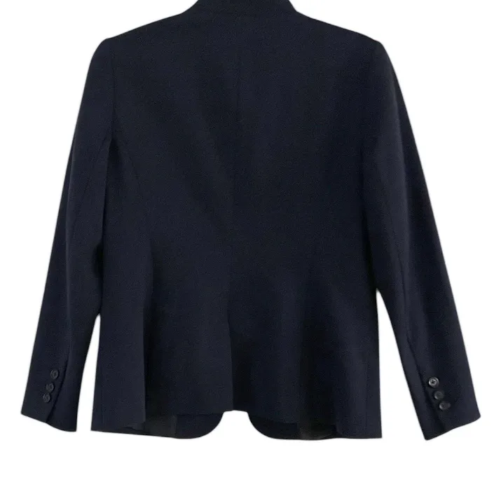 LOFT Navy Blue Cotton Blend Single Button Lined Notched Collar Blazer 6 Petite - Image 3