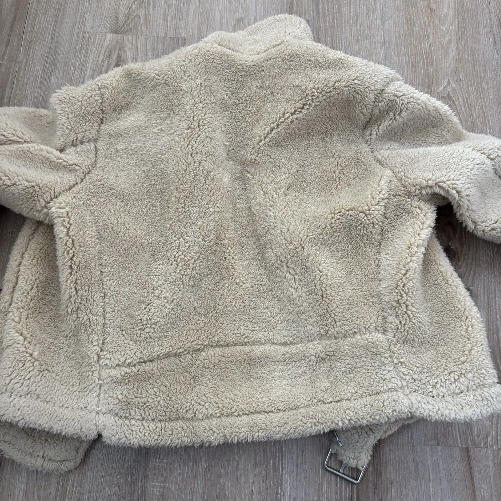 Free People Sherpa Jacket Womens Size Small So Cozy Slouchy Fleece Moto Jacket - Image 10
