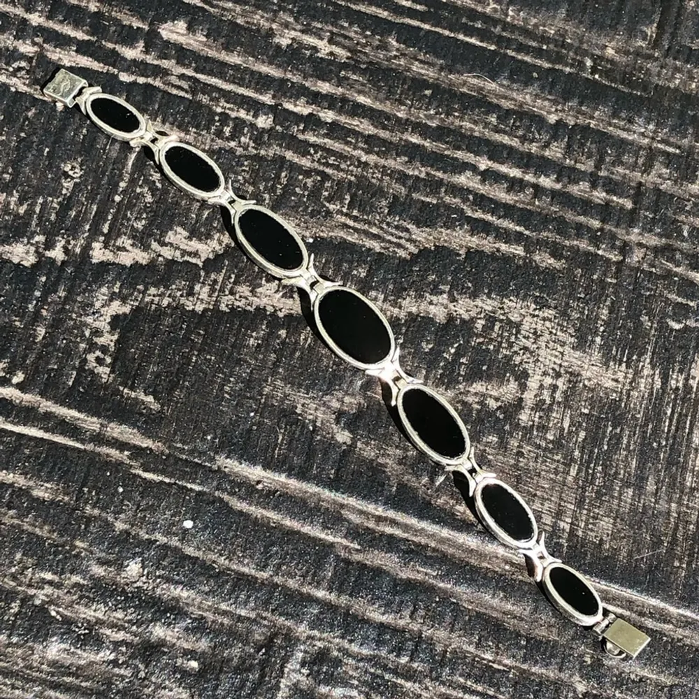 JUDITH JACK Vintage Black Onyx Marcasite Sterling Silver Art Deco Bracelet - Image 10