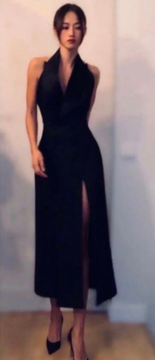 Black Limited Edition Halter Neck Wrap Dress - Image 3