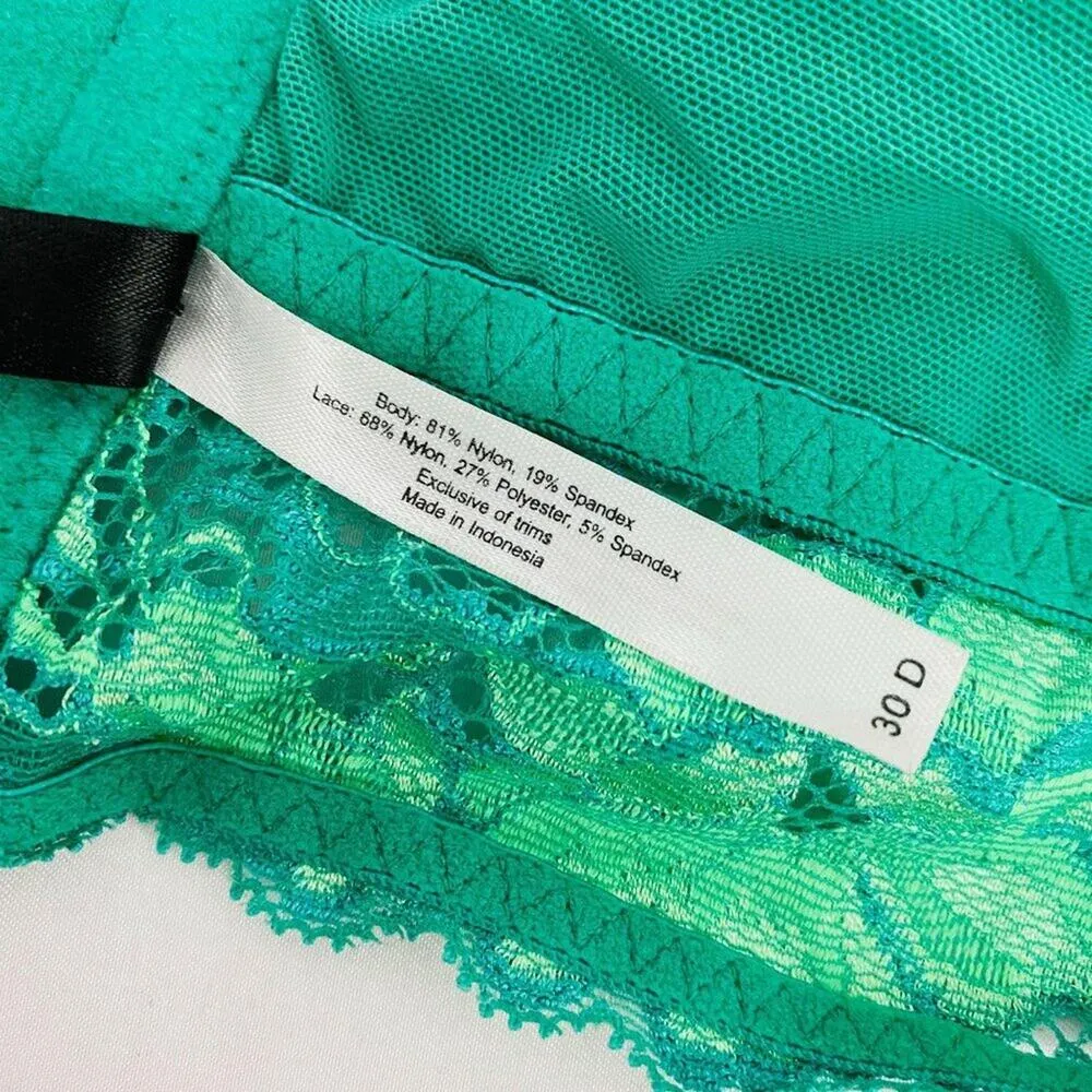 Adore Me Green Neon Lace Candi Underwire Contour Bra 30D - Image 7