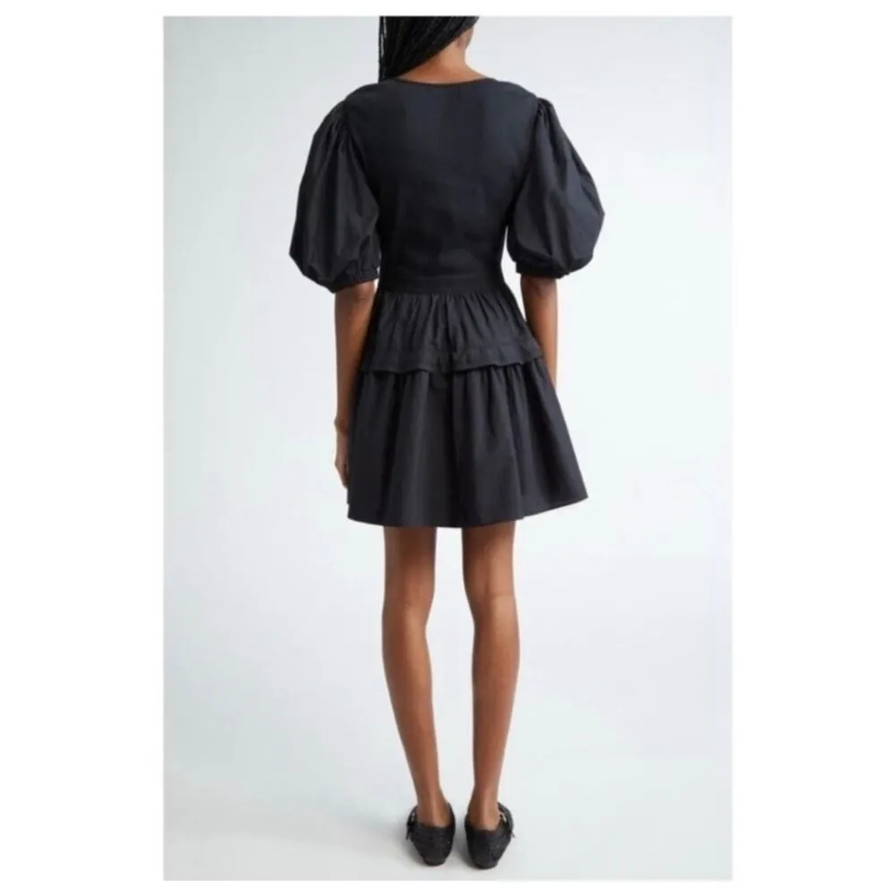 Ulla Johnson Tilda Black Mini Dress - XL - Puff Sleeve - Image 2