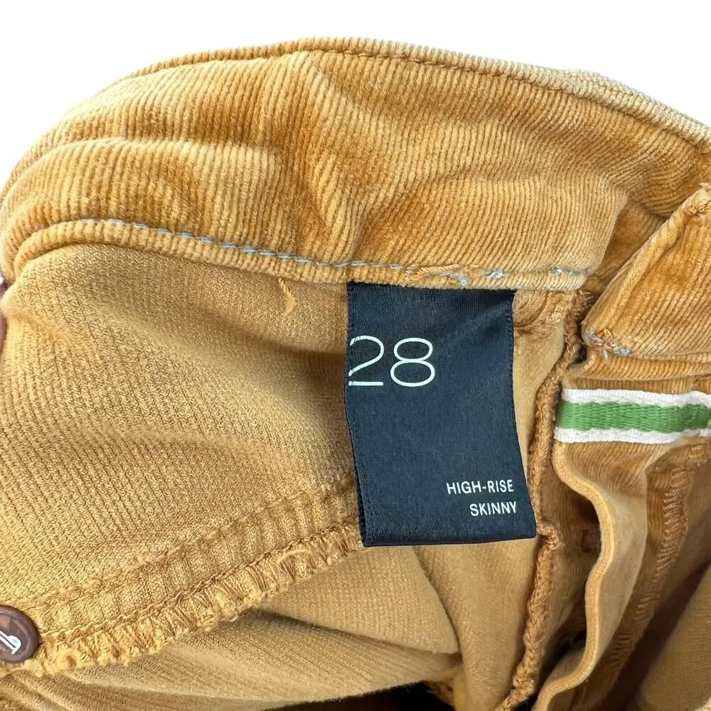 Anthropologie Pilcro High-Rise‎ Skinny Corduroy Pants Cedar Yellow Size 28 - Image 13