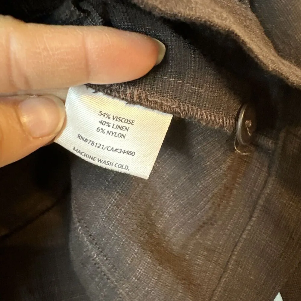 Eileen Fisher Gray Linen Blend Boxy Fit Jacket Made of Italian Fabric Size S - Image 5