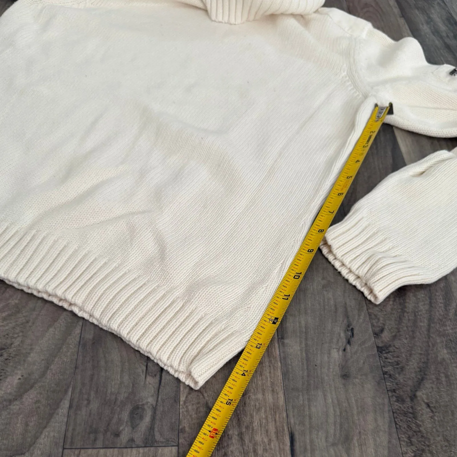 Vintage IZOD beige Turtleneck cotton Sweater - Image 5