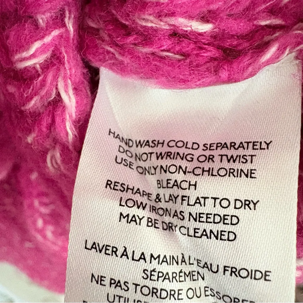 Pilcro Textured Tunic Sweater Anthropologie Wool Blend Pink White Baggy Size S - Image 12