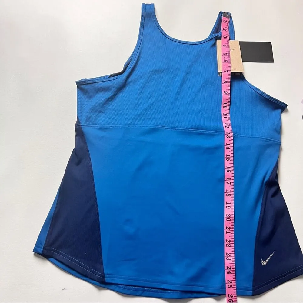 Nike Women’s Sporty Athletic Open Back Yoga Training Logo Two Color Tank Sz XL - Image 7