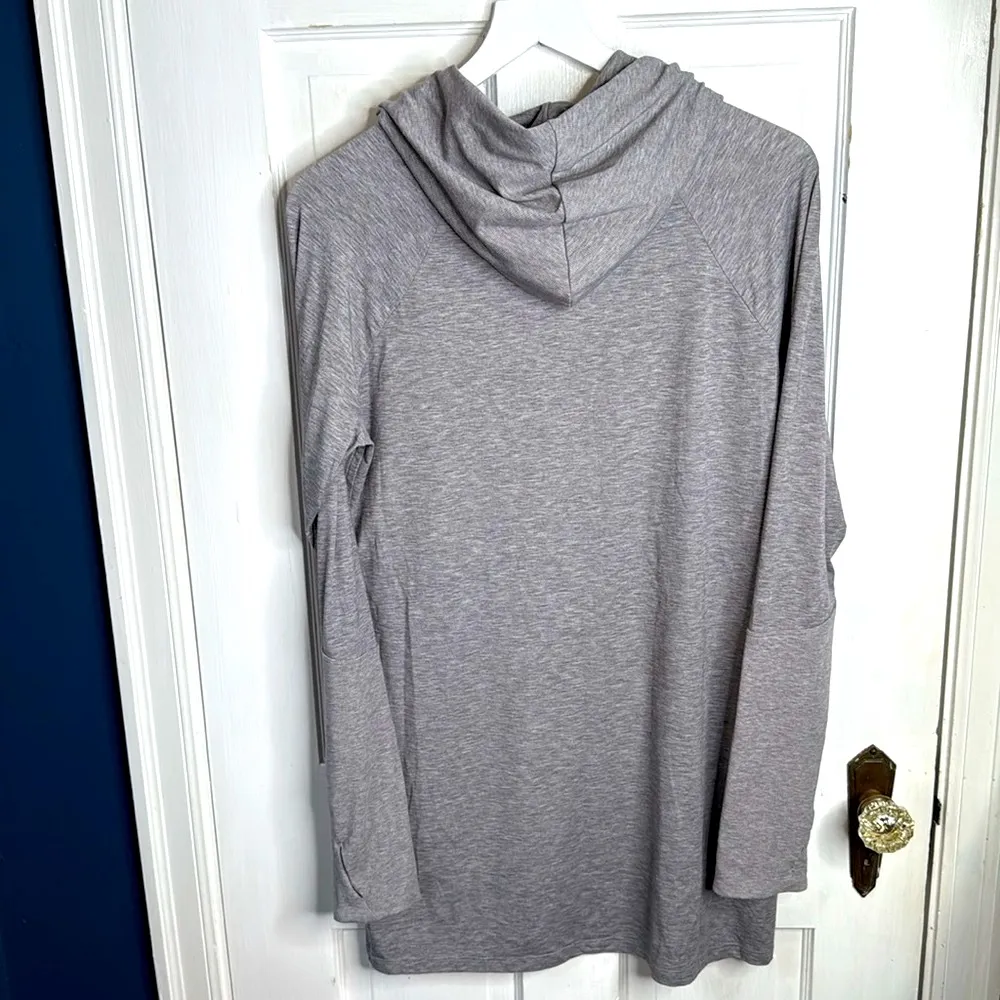 Athleta Essence Hooded Cowl Neck Long Sleeve Tunic Gray 405077 W1746 Sz L - Image 5