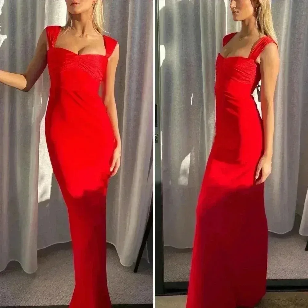 Solace London The Calluna Maxi Dress in Red Size 12 US Red - Image 14