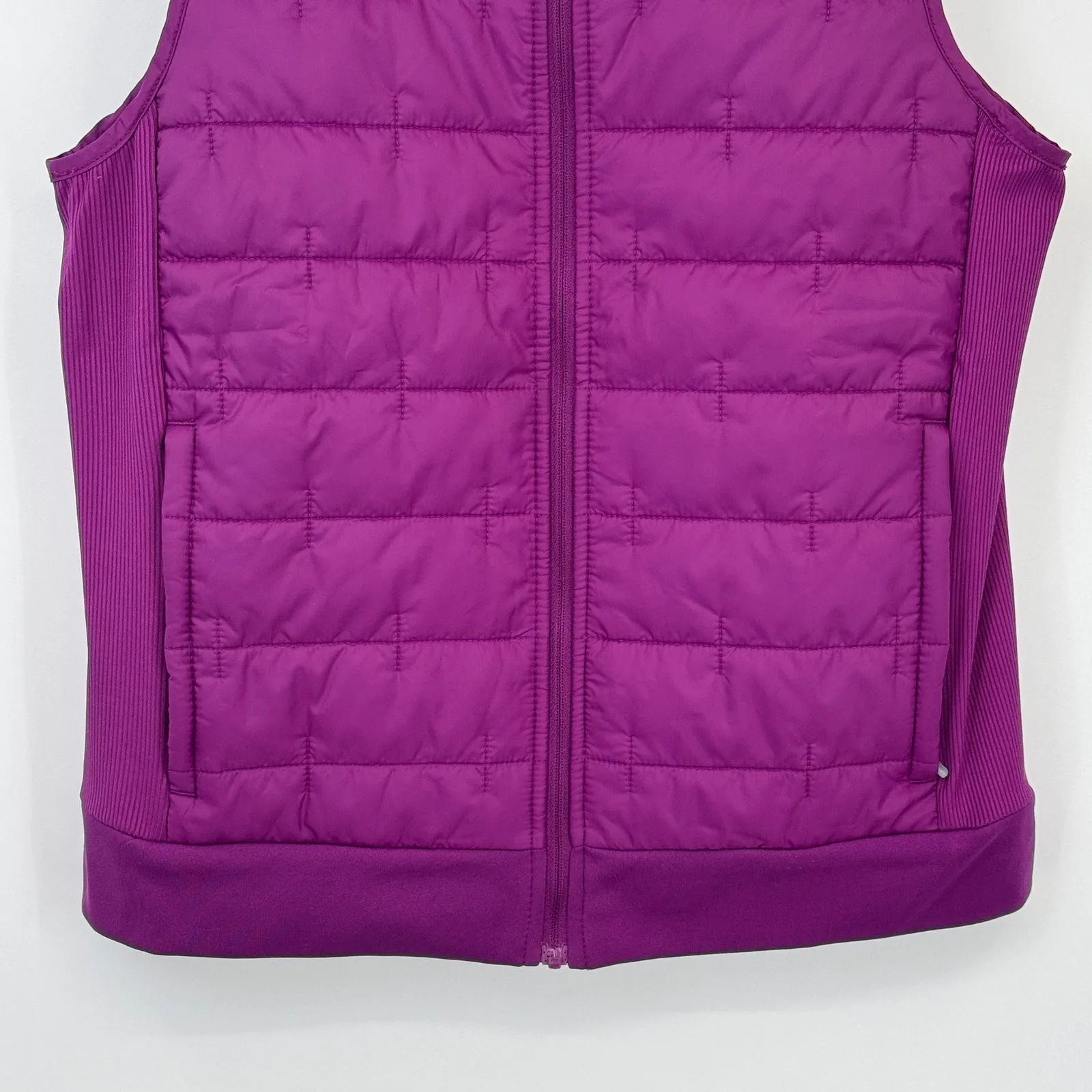 Nike Therma Fit Full Zip Quilted Running Vest Womens S Purple Polyester Pockets - Image 4