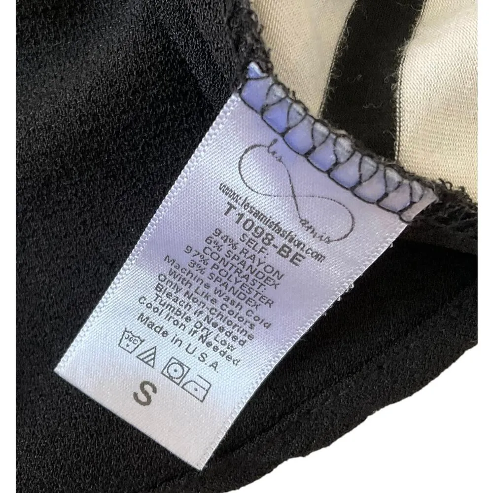 Betsey's Boutique Shop Black&White Striped Sleeveless Top Women's Small | 13 - Image 4