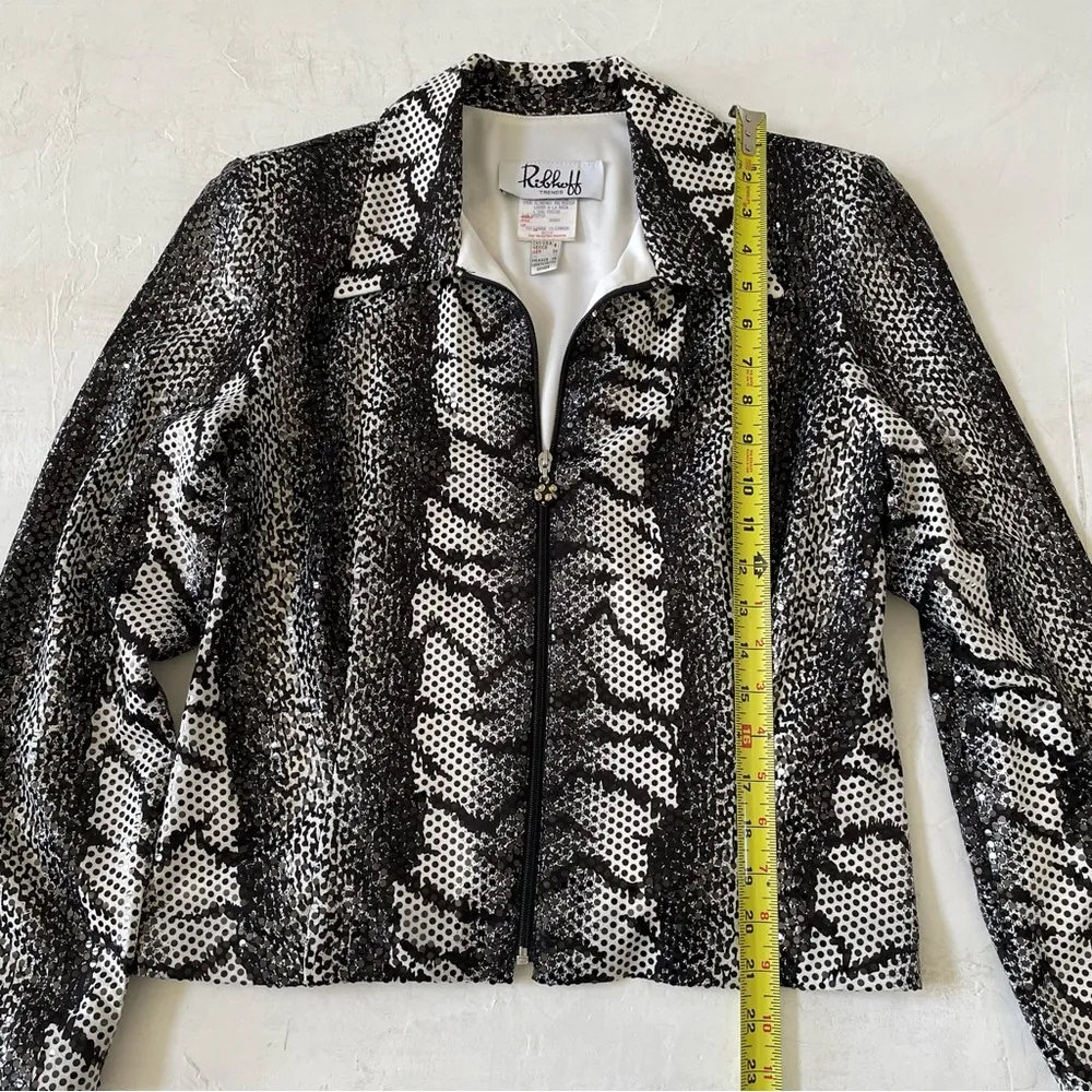 Joseph Ribkoff Sequin Animal Print Blazer Jacket with Matching Camisol Size 8 - Image 7