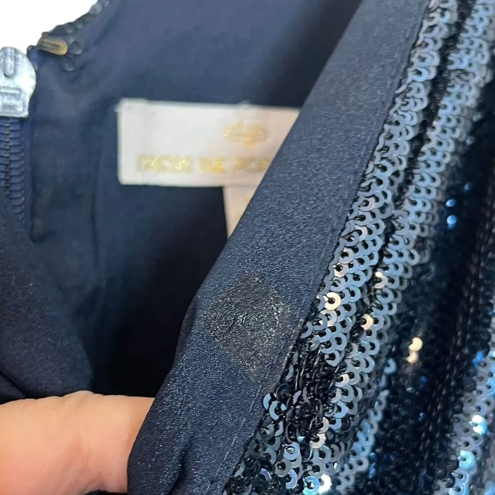 Dress The Population Sam Sequin Jumpsuit In Navy Night Sky Women’s Size XS - Image 12