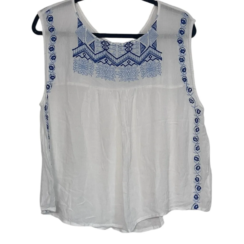 Patrons of Peace Boho Embroidered Tank Top size Medium - Image 7