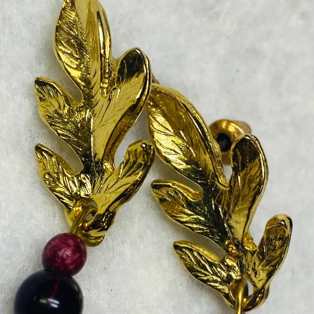 Pierced Earrings 2 Pair, 1 Post, 1 Hook. Shades of Browns and Gold Colors Dangle - Image 7