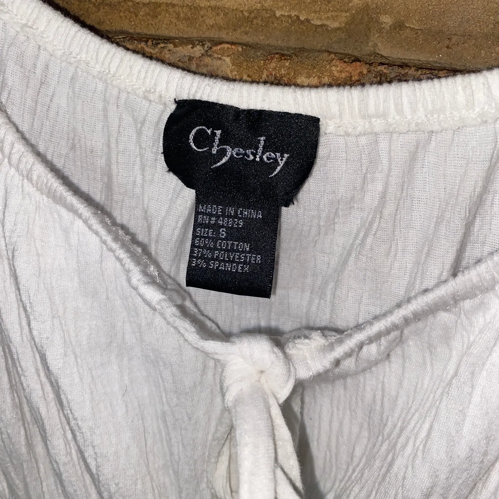 Chelsey White Short Sleeve Smocked Tiered Tie Bust Midi Dress Women's Size Small - Image 6