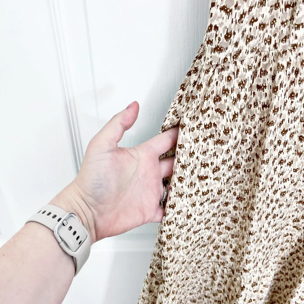 Chelsea28 Tiered Maxi Dress in Beige Angora Animal Dots - Image 6