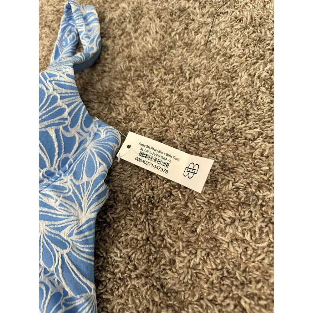 NWT Baltic Born Alanya One Piece Swimsuit Blue/White Floral Textured Women’s XL - Image 6