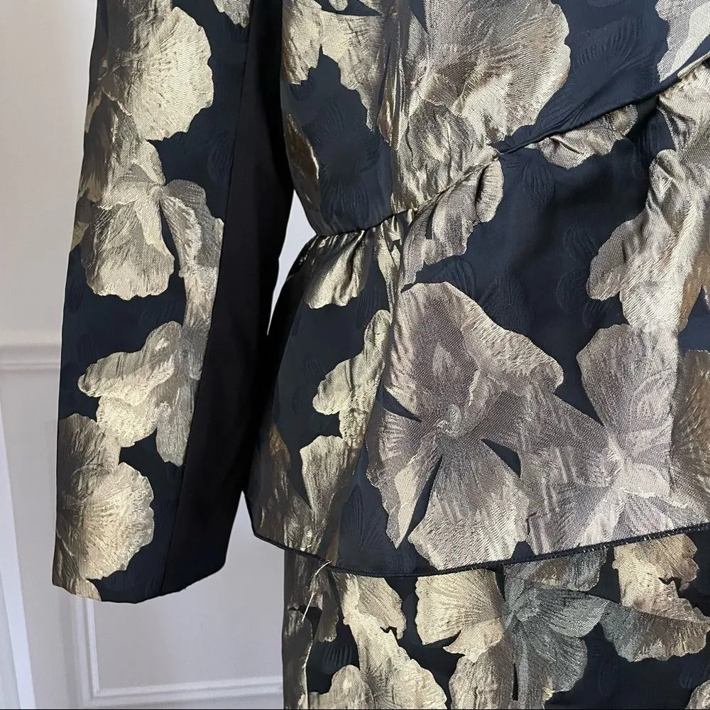 Ashro Larhonda Wardrober 3 Pc Peplum Jacket Skirt Pants Gold Black 12 - Image 8