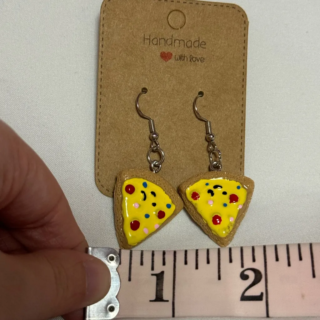 Handmade Pizza Slice Earrings - Image 5