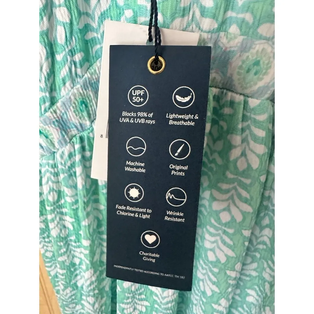 NWT Cabana Life Womens SMALL Flutter Sleeve Maxi Dress Green UPF 50+ $150 *READ* - Image 4