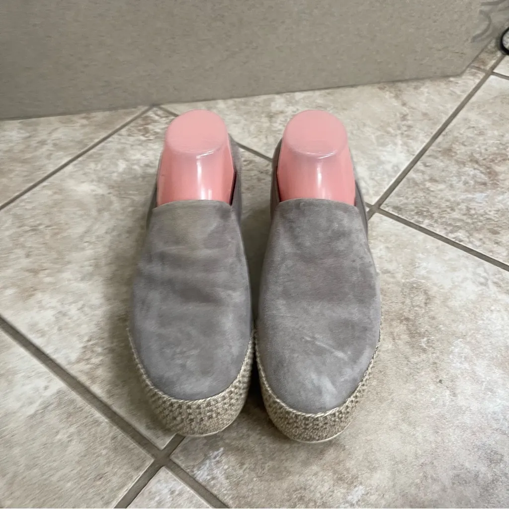 Vince Womens Sz 8.5 Platform Espadrille Slip On Suede Sneakers‎ Shoes Beige Gray - Image 14