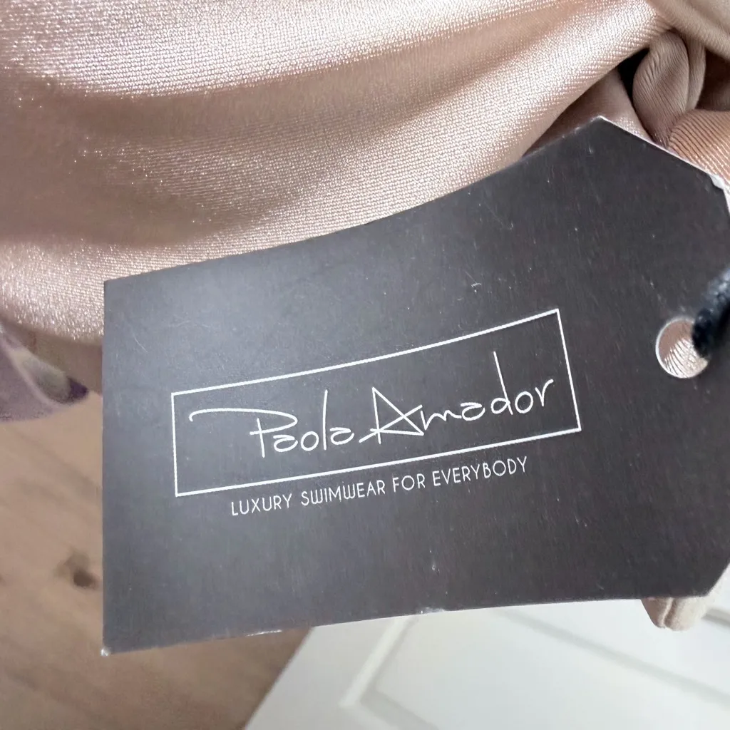 Paola Amador Elegant Cream and Purple Women's swimsuit one piece new size small - Image 8